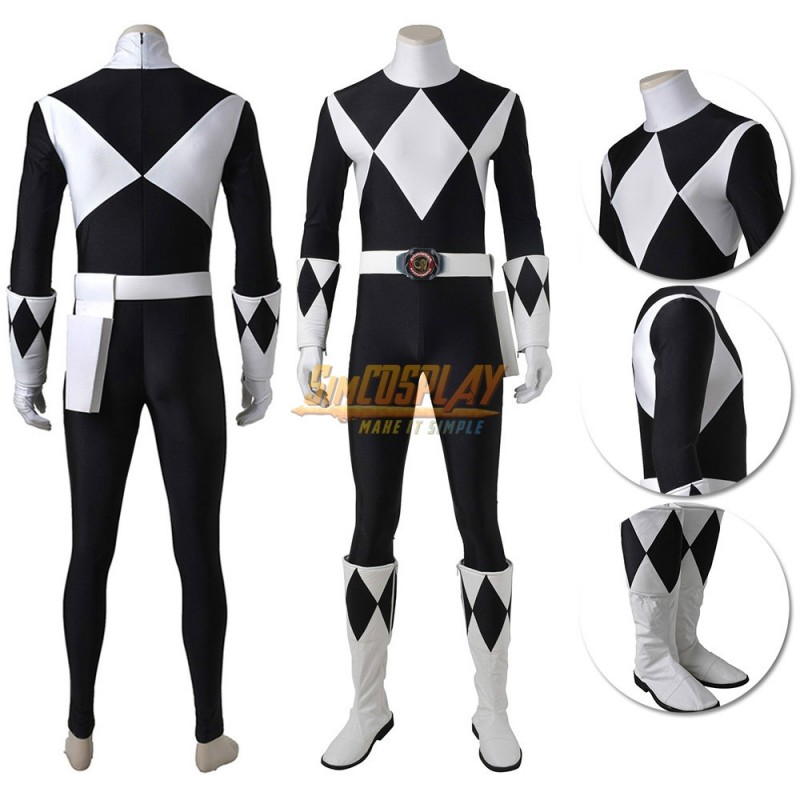 Black Ranger Costume Mighty Morphin Power Rangers Zachary Taylor Suit Top Level