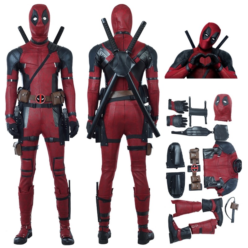 Dead pool Costume Leather Gloves Genuine Leather Dead pool Gloves