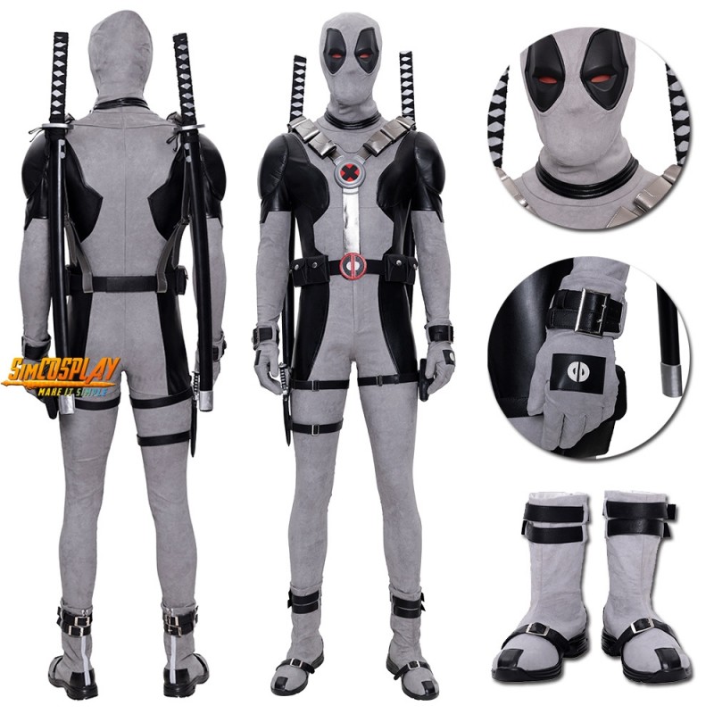 X Force Deadpool Cosplay Costume White Deadpool Leather Cosplay Suit Top Level