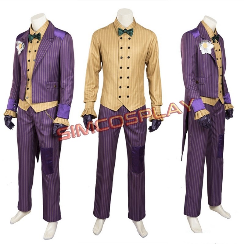 Joker Cosplay Costume Suit Arkham Asylum Version