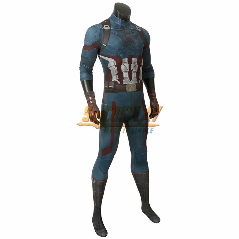 Avengers Endgame Captain America Cosplay Jumpsuit Costume