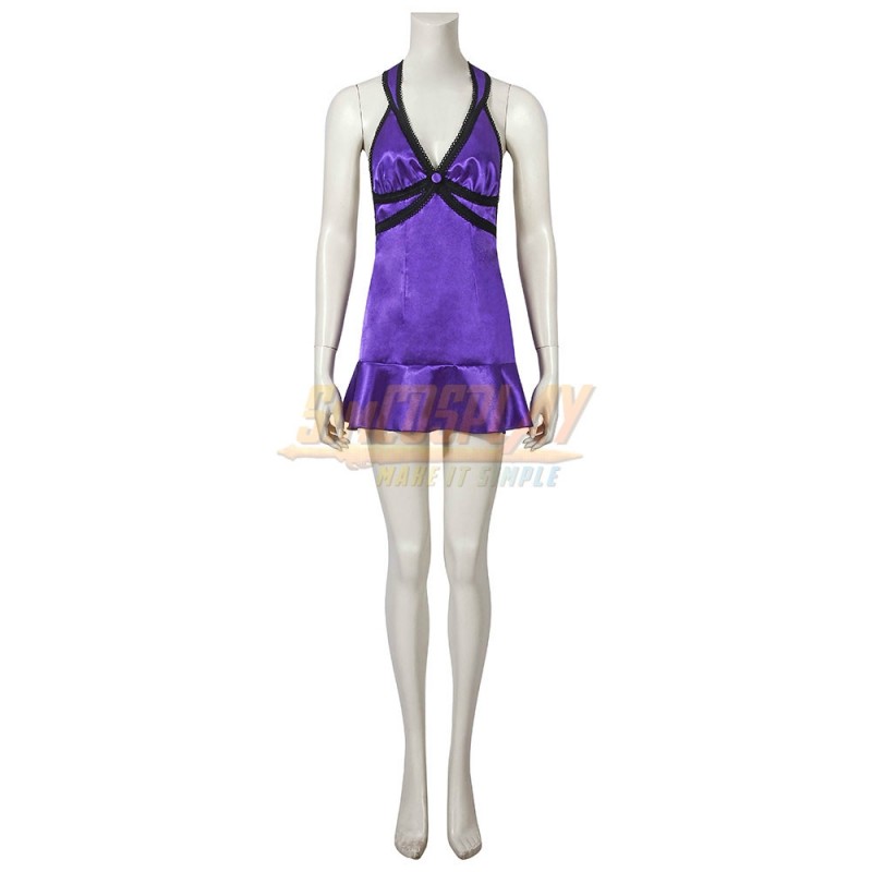 purple one piece dress