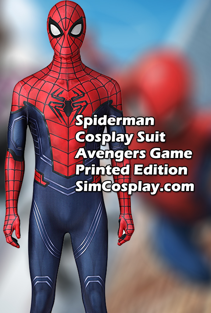 Spiderman Cosplay Suit Avengers Game Printed Edition